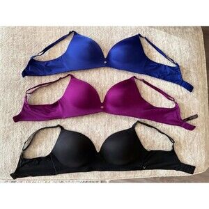 Set of 3 Victoria’s Secret Wireless Push Up Bras - 36B